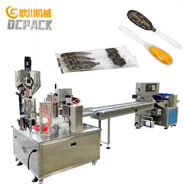 Industry Automatic 7g 10g 20g Honey Spoon Filling Sealing Machine Honey Spoon Plastic Packing Machine