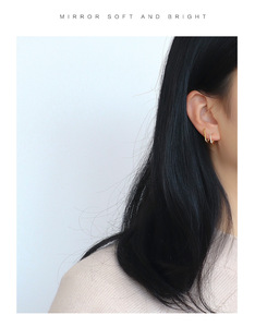 2024 Trendy Unisex 14K Gold Plate Minimalist Geometric <b>Earrings</b> Double Line Crystal Stud Mainly Zircon for Anniversaries Fashion - Product Image 4