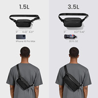 Sac bandoulière antivol RFID en nylon pour cartes d'identité et passeports, portefeuille de voyage léger 90g avec design portable inférieur à 2 pouces
