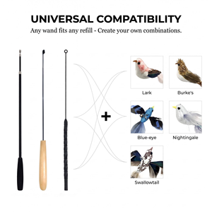 Giocattolo per Gatti Leggero e Portatile con Filo d'Acciaio, Simulazione di Piume di Uccello e Campanello Sonoro - Product Image 4