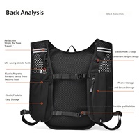 Sac à dos d'hydratation léger personnalisé avec logo, gilet de course respirant en maille pour poche à eau, idéal pour le cyclisme, le marathon et la randonnée