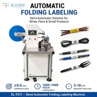 Machine d'étiquetage semi-automatique à pliage pour fils, câbles, cordons d'alimentation, câbles USB, couverts et bâtonnets de sucettes