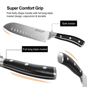 מקצועי מלא tang 6 אינץ 'יפנית סכין santoku סופר חריף עם ידית abs ידית abs