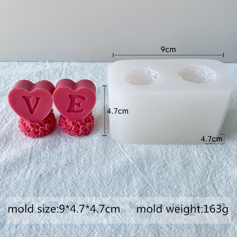 Lettera VE a forma di cuore a 2 fori bianca