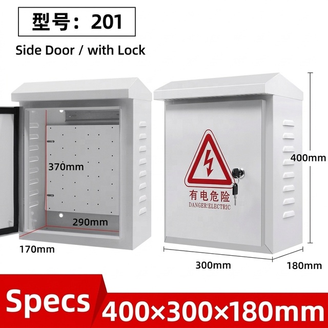 Outdoor Waterproof Metal Electrical Housing Iron Wall Mount Distribution Cabinet for CCTV Security Camera System