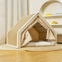 Nouvelle Tente de Luxe Personnalisée pour Chat, Nid Douillet avec Rembourrage en Peluche et Griffoir en Sisal – Qualité Supérieure pour Intérieur