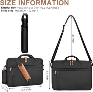 17-17.3 inch mỏng chống nước vải máy tính xách tay trường hợp tay áo tối màu xám của người đàn ông Túi máy tính phù hợp với máy tính xách tay Túi bao gồm - Product Image 5