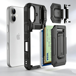 Étui de téléphone antichoc en TPU+PC rigide <span class=keywords><strong>avec</strong></span> <span class=keywords><strong>porte</strong></span>-cartes, protection d'appareil photo et support pour 17 Pro Max - Product Image 6