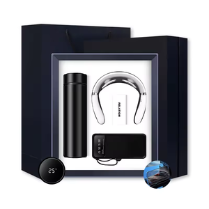 3 in 1 Vacuum Flask Neck Massager Power Bank With Phone Stand Luxury Business Welcome Cooperate Gift Set