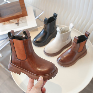 冬季靴子英伦厚底短靴柔软婴儿皮靴男童女童儿童鞋 - Product Image 3