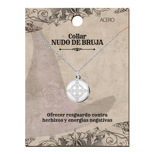 Ciondolo a nodo della strega in acciaio placcato argento con rodiatura alla moda perla d'acqua dolce zircone catena in oro rosa per fidanzamento - Product Image 2