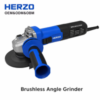 Meuleuse d'angle industrielle sans balais HERZO 1000W avec interrupteur à palette, machine de découpe et de meulage portable DIY, filaire 230V, diamètre 125mm