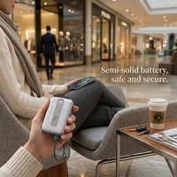 Batterie externe portable 10000 mAh avec câbles intégrés Type-C 22,5 W et C 12 W, charge rapide PD 20 W, mini batterie externe
