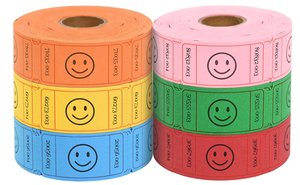 Etiquetas de Cartulina Perforada para Boletos de Rifa con Cara Sonriente, 1x2 Pulgadas, Impresión Flexográfica - Product Image 6