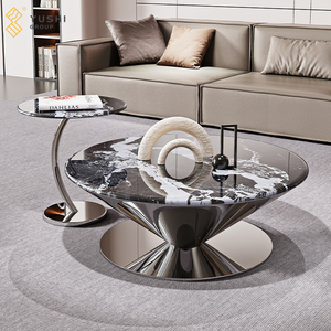 Yushi Groep Mode Stijl Woonkamer Roestvrij Staal Zilver En Goud Aangepast Ontwerp Rechthoekige Villa Modules Salontafel - Product Image 4
