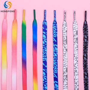 Hochwertige Schnürsenkel 9mm Breite Flache Schnürsenkel Zweifarbige Ersatz-Polyester-Sneaker Flache, individuell bedruckte Schnürsenkel - Product Image 5