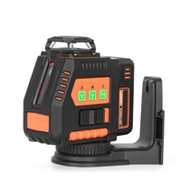 Livella Laser 1x360 Orizzontale e 1 Verticale Autolivellante a Raggio Verde, Precisione 1mm/5m, Portata 20m, Ricaricabile al Litio