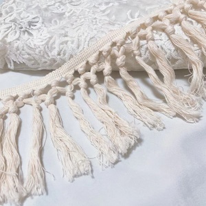 Frangia in Cotone 100% di Alta Qualità con <span class=keywords><strong>Nodi</strong></span> e Nappe Bianche per Tappeti e Bordi Decorativi - Product Image 6
