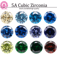 Pierre précieuse de zircone cubique de haute qualité 5A coupe ronde 3mm à 10mm pierre CZ en vrac synthétique de couleur spéciale pour la fabrication de bijoux