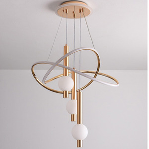 Lampadario Moderno per Decorazione Casa, Lampada a Sospensione Creativa per Sala da Pranzo, Lampada <span class=keywords><strong>LED</strong></span> di Lusso, <span class=keywords><strong>Lampadari</strong></span> da Soffitto in Acrilico Dorato - Product Image 5
