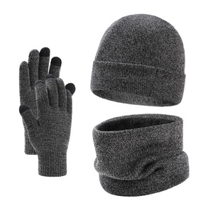 Bonnet en acrylique personnalisé 100%, ensemble bonnet et écharpe en tricot, ensemble bonnet et gants d'hiver, doux au toucher pour le <span class=keywords><strong>voyage</strong></span> - Product Image 3