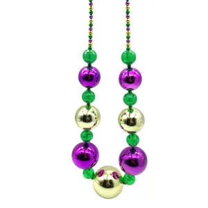 Hot Selling LED Light up Jumbo <strong>Bead</strong> Necklace Jumbo Shine Bright <strong>Mardi</strong> <strong>Gras</strong> <strong>Beads</strong> for Back to School New Arrival Factory Price - Product Image 1