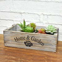 Planteur de fleurs rectangulaires succulentes, boîte de rangement, centre de table pour fenêtre, boîte de planteur rustique en bois pour décor de mariage