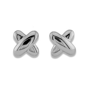 Bijoux minimalistesBoucles d'oreilles en forme de croix X plaquées or 18 carats pour femmes - Product Image 6