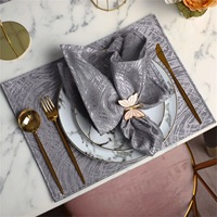 Nappe de table personnalisable en coton et lin brodée et crochetée, style européen, pour hôtels de luxe et événements, jetable