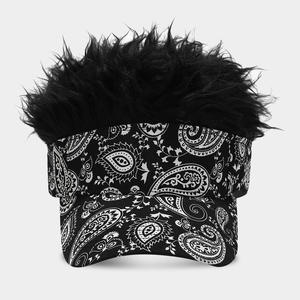 Gros drôle hommes pare-soleil casquette cheveux polynésie impression perruque visière casquette pour sport cyclisme voyage quotidien fête utilisation pour l'extérieur - Product Image 2