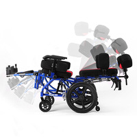 Silla de Ruedas Plegable para Niños KY958, de Empuje Manual, Grado Médico, Multifuncional, para Uso Doméstico, para Adolescentes con Discapacidad, Ancho del Asiento