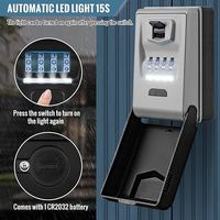 Boîte de rangement antivol en alliage d'aluminium YH3575 avec serrure à LED et mot de passe réinitialisable, et rangement pour porte
