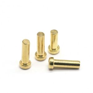 Rivets pleins en acier allié à tête en laiton, norme ISO, finition brillante, tailles personnalisables, robustes, à haute capacité de charge, à tête bombée industrielle - Product Image 2