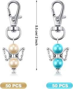 Llaveros <span class=keywords><strong>de</strong></span> ángel con perlas, recuerdos <span class=keywords><strong>de</strong></span> bautizo, detalles para invitados, llavero para niña, niño, baby shower, boda - Product Image 6