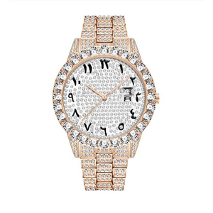 Azules RTS-Reloj de pulsera clásico para hombre, de lujo, 44mm de diámetro, oro de 18k, números árabes, con diamantes - Product Image 3