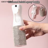 Botella de Spray de uñas de plástico de diamante de 200ml, botella de Spray continuo fino, líquido de limpieza de uñas, botella vacía líquida