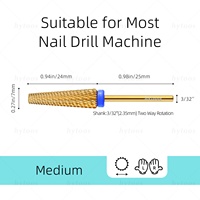HYTOOS 24mm Super Long 5 en 1 Embouts de ponceuse à ongles en carbure de titane coniques, bidirectionnels, accessoires de ponçage électrique pour manucure