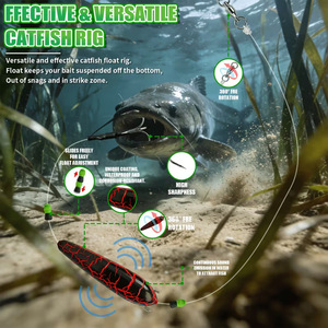 Hameçon triple pour pêche au poisson-chat avec flotteur, émerillon rotatif à 360°, émission sonore, anti-accrocs, appât suspendu, résistant à la corrosion, de 10g à 30g - Product Image 5