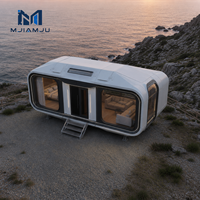 Futuristic Apple Pod 40ft Mobile House Solar Powered Eco-Friendly Container Sandwich Panel Construction Office Building Workshop