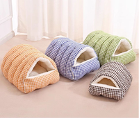 Lit pour animaux de compagnie semi-fermé, maison pour chat, lit chaud pour chat et chien pour l'hiver, nid douillet pour animaux de compagnie