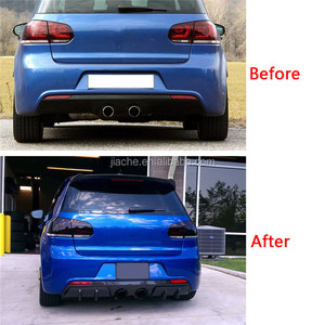 2 PCS In Fibra di Carbonio Posteriore Lip Diffusore Per <span class=keywords><strong>Volkswagen</strong></span> VW <span class=keywords><strong>Golf</strong></span> 6 <span class=keywords><strong>VI</strong></span> MK6 R20 2010-2013 Paraurti Posteriore finiture di copertura Guardia Car Styling - Product Image 2