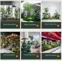 Kombinasi Tanaman Hias dan Bunga Artificial untuk Dekorasi Lanskap Restoran Indoor, Ornamen Lanskap Berdiri di Lantai