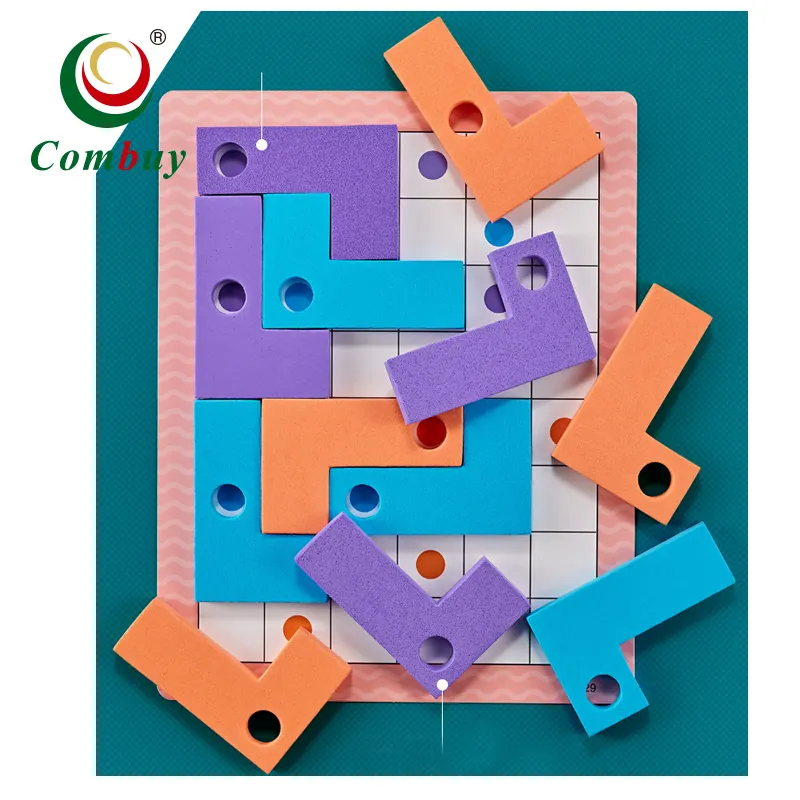 子供のためのL字型パズルカードおもちゃ3Dボードマッチングゲーム