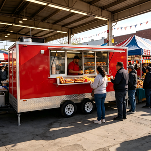 Remorque <span class=keywords><strong>de</strong></span> restauration personnalisable entièrement équipée, cuisine mobile commerciale pour hot-dogs, hamburgers, frites - Product Image 5