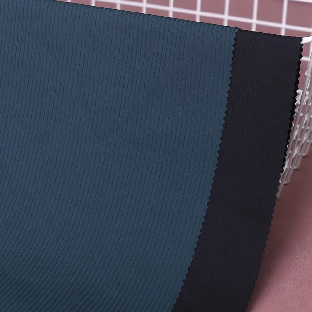 270g di nylon spandex lavorato a maglia ad alta elasticità coulisse a coste tessuto lumaca asciugatura rapida tuta sportiva per yoga tessuto