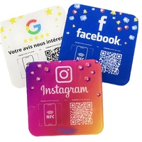 Social Media Acryl-NFC-Schildkarte für Google Review/Facebook/Instagram