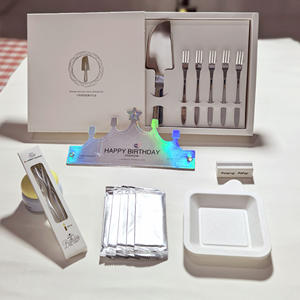 Conjunto de Utensílios de Mesa para Festas em Caixa, Conjunto de Faca e Garfo de Aço Inoxidável, Utensílios para Bolos - Product Image 5