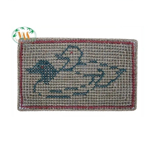 Tapis en jonc de mer tressé fait main, imprimé animalier, style bohème chic, écologique, avec pompons, pour la décoration de chambre, vente en gros internationale - Product Image 4