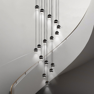 Lustre moderne en cuivre noir, <span class=keywords><strong>boule</strong></span> ronde, <span class=keywords><strong>suspension</strong></span> pour salon, LED pour lampe suspendue haute, salle à manger - Product Image 3