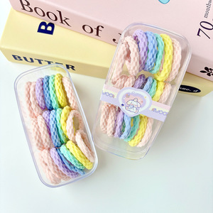 <b>Childrens</b> Hair <b>Ties</b> Boxed Girls High Elasticity Seamless Double Ponytail Princess Series Seven Color Bento Daily Use - Product Image 3